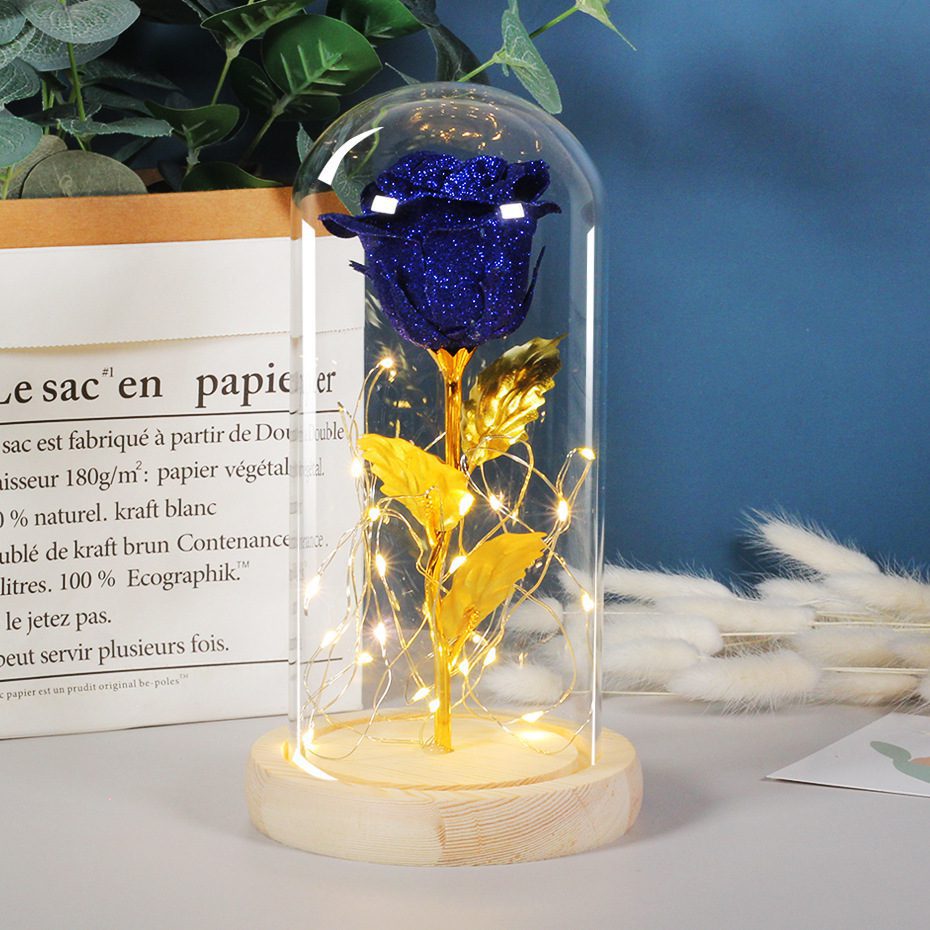 Valentines Day Gift For Girlfriend Eternal Rose Flowers LED Light In Glass Cover Day Wedding Decoration Favors Mother Day Female Gift Gift - Image 5