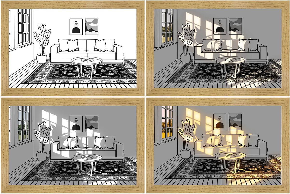 Illuminated Picture LED Decorative Light Painting Bedside Picture Style Creative Modern Simulate Sunshine Drawing Night Light Gift - Image 3