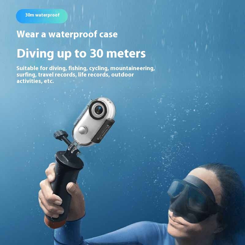 كاميرا رياضية احترافية صغيرة بدقة 4K للتصوير أثناء الحركة، مخصصة للتركيب على الخوذة أو الدراجات النارية والهوائية، وتعمل ككاميرا مثبتة على الجسم أو كاميرا فيديو. - الصورة 3