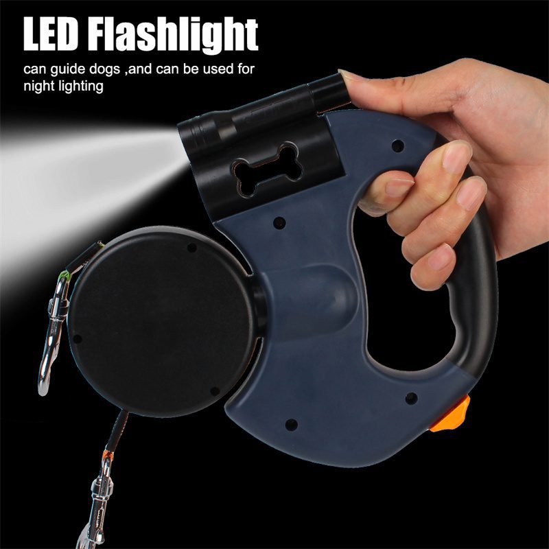 Retractable Dog Leash For Small Dogs Reflective Dual Pet Leash Lead 360 Swivel No Double Dog Walking Leash With Lights Pet Products - Image 4