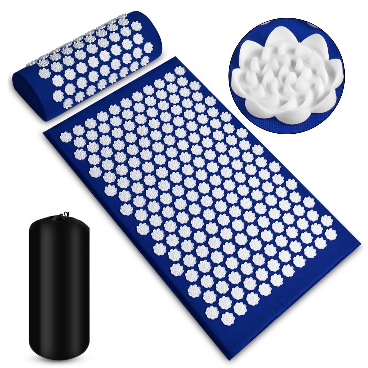 Acupressure Massage Mat With Needles Set Back Massager For Neck Foot Kuznetsov's Applicator Massage Pad Yoga Mat With Pillow - Image 6