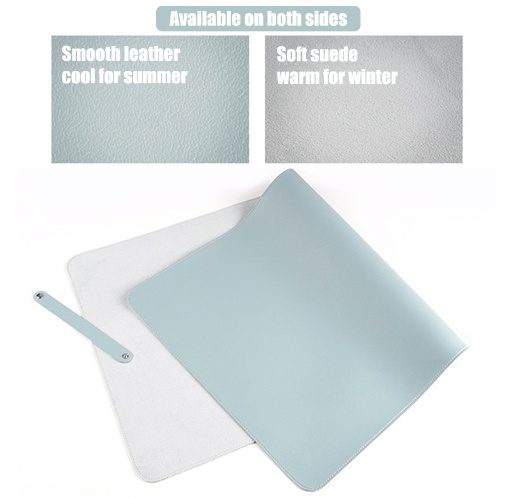 Sewn Leather Large Desk Water Repellent Mouse Pad - Image 3