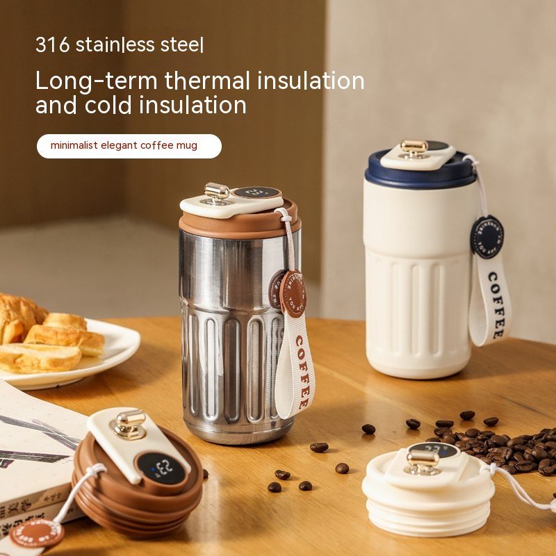 Smart Digital Thermal Bottle Portable Coffee Mug Stainless Steel Water Bottle In-Car Insulated Cup Keep Cold Vacuum Flasks 450ml - Image 3