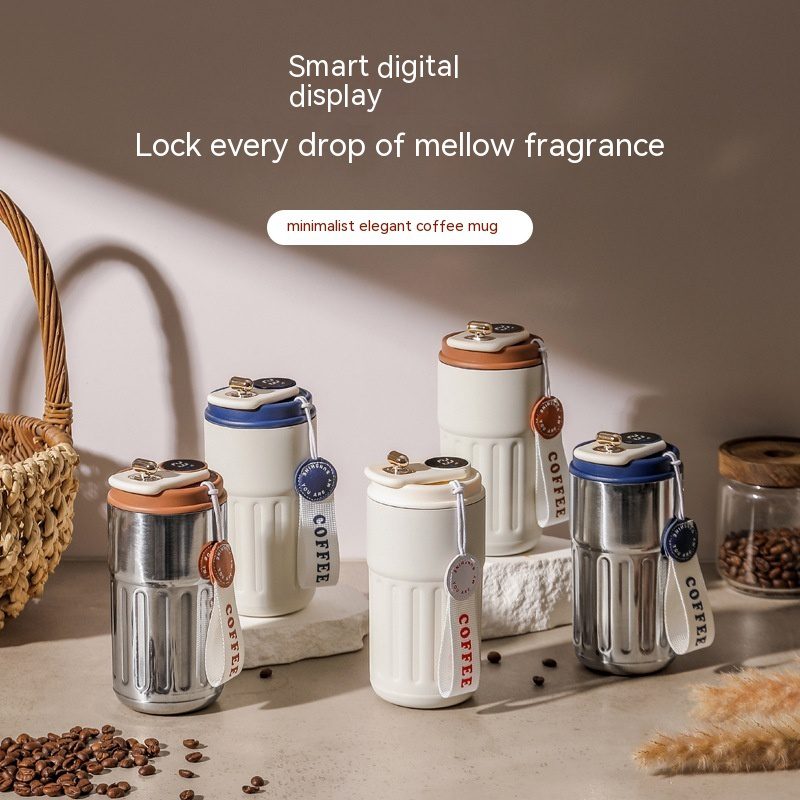 Smart Digital Thermal Bottle Portable Coffee Mug Stainless Steel Water Bottle In-Car Insulated Cup Keep Cold Vacuum Flasks 450ml - Image 4
