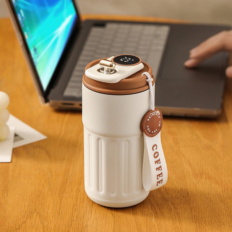 Smart Digital Thermal Bottle Portable Coffee Mug Stainless Steel Water Bottle In-Car Insulated Cup Keep Cold Vacuum Flasks 450ml - Image 5