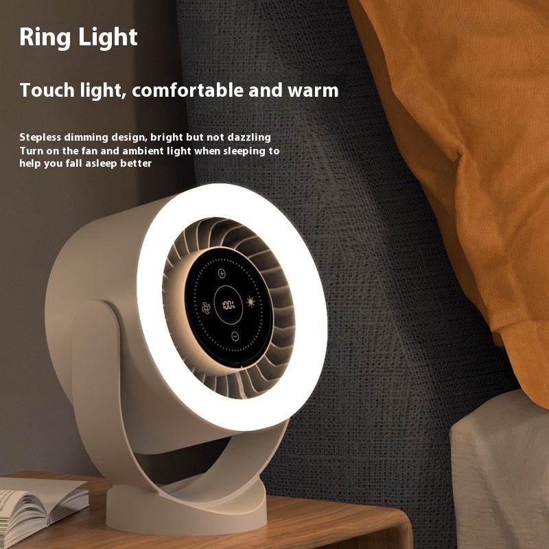Desktop Adjustable Fan Light Rechargeable Wall Mount Table Fan Light Led Display Air Circulation Cooling USB Table Fan Light - Image 2