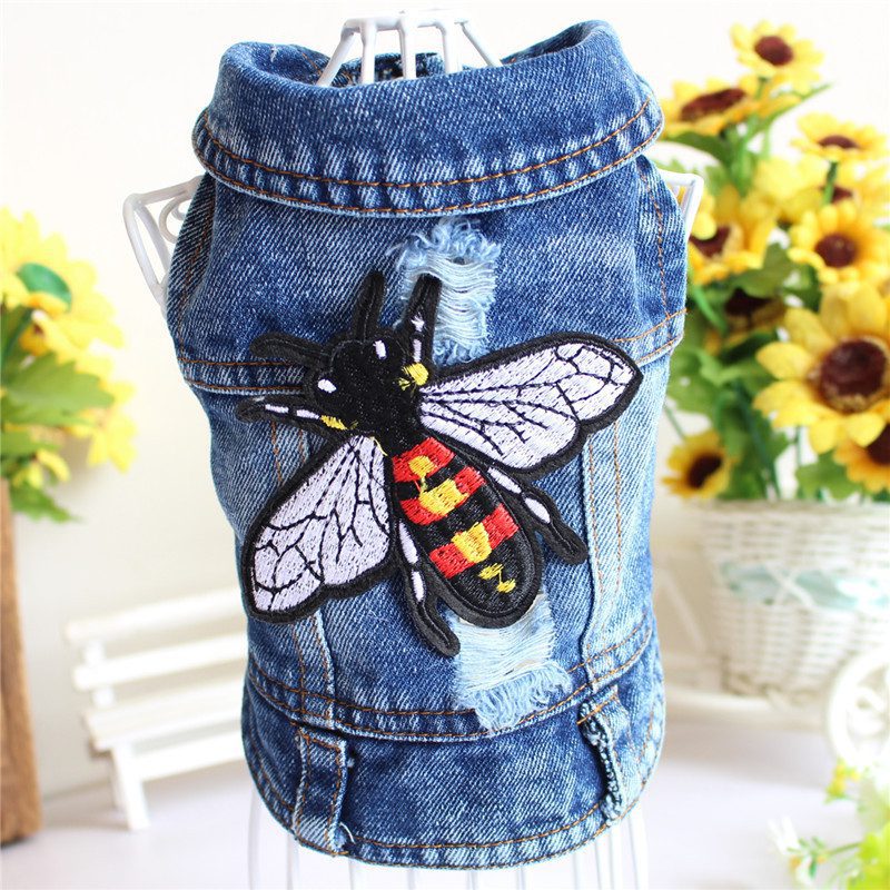 Designer Dog Clothes Small Dog Denim Jacket Coat Cat Costume Puppy Jeans Vest Spring Clothing - Image 6