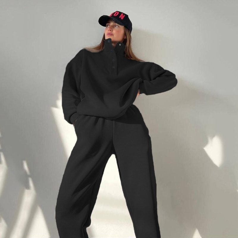 Oversized Solid Casual Pullovers Long Pant Set Warm Hoodie New Tracksuit Suit Fashion Pant Sets Sets For Women 2 Pieces - Image 10
