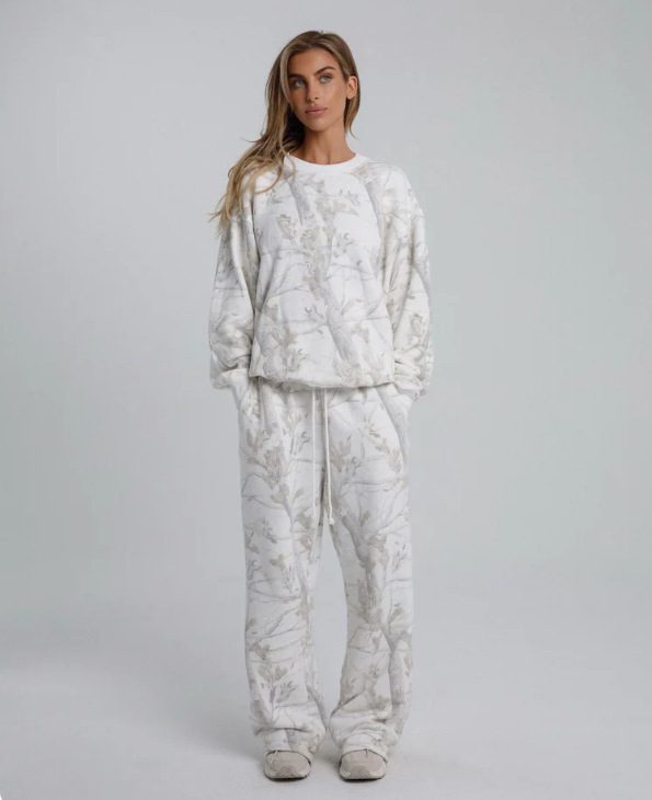 Autumn Winter Two Piece Sets Women Camouflage Hoodie Maple Leaf Print Sweatshirt Suit Sports Hoodie Sportswear - Image 7