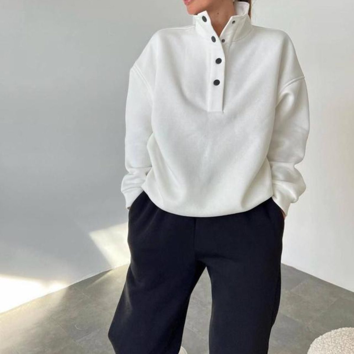 Oversized Solid Casual Pullovers Long Pant Set Warm Hoodie New Tracksuit Suit Fashion Pant Sets Sets For Women 2 Pieces - Image 9