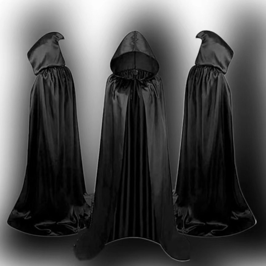 Halloween Cloak Costumes Wizard Cloak For Children Hooded Capes Mantle Black Party Decoration - Image 3