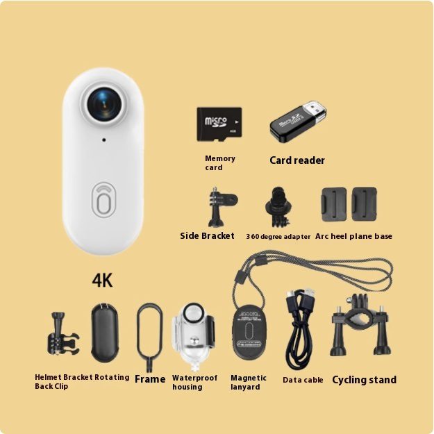 كاميرا رياضية احترافية صغيرة بدقة 4K للتصوير أثناء الحركة، مخصصة للتركيب على الخوذة أو الدراجات النارية والهوائية، وتعمل ككاميرا مثبتة على الجسم أو كاميرا فيديو. - الصورة 8
