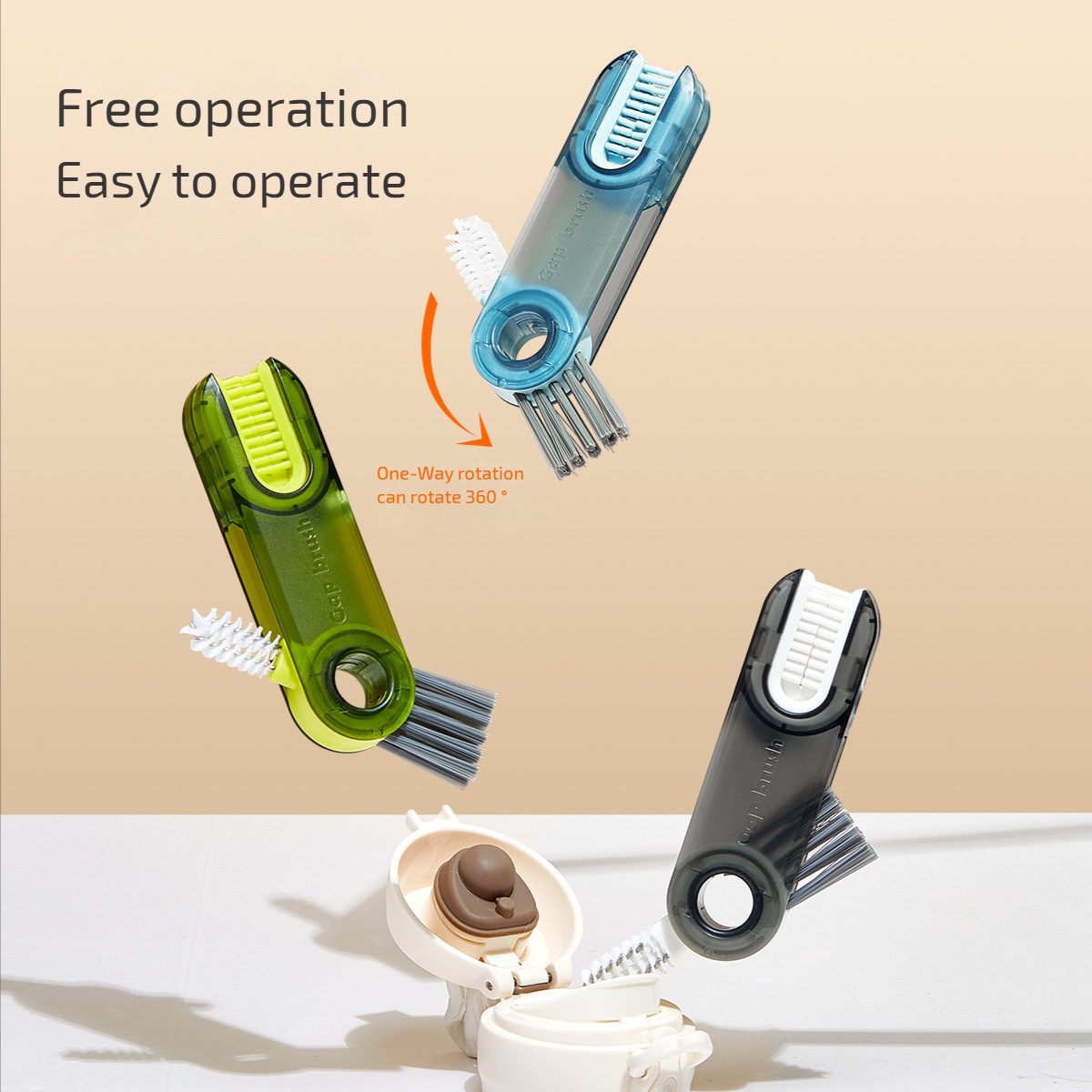 3 In 1 Tiny Bottle Cup Cover Brush Straw Cleaner Tools Multi-Functional Crevice Cleaning Brush Kitchen Tools Gadgets - Image 3