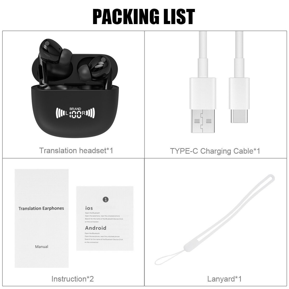 Translator Earbuds Online Two-Way Translation Earbuds BT 5.3 Headphones - Image 4