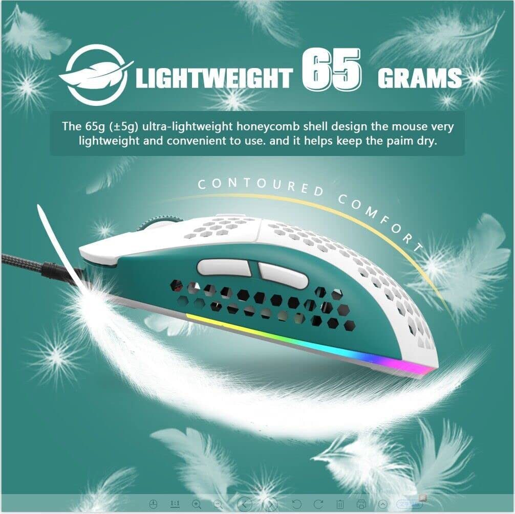 Wired Gaming Mouse Lightweight Chroma RGB Backlit,7 Programmable Buttons 6400DPI - Image 4