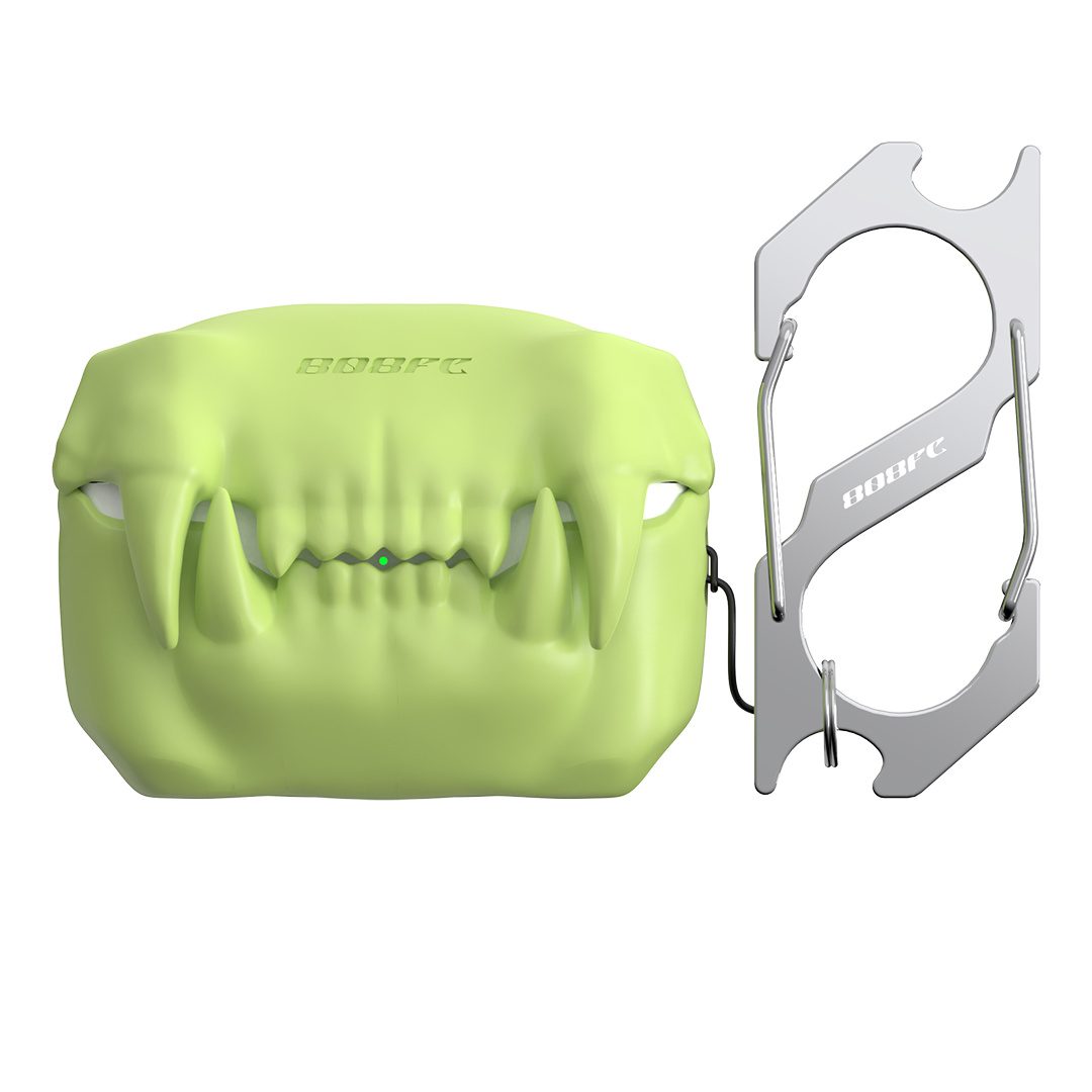 Creative Teeth Wireless Earphone Case Halloween Horrible Silicone Case Cover With Keychain - Image 6