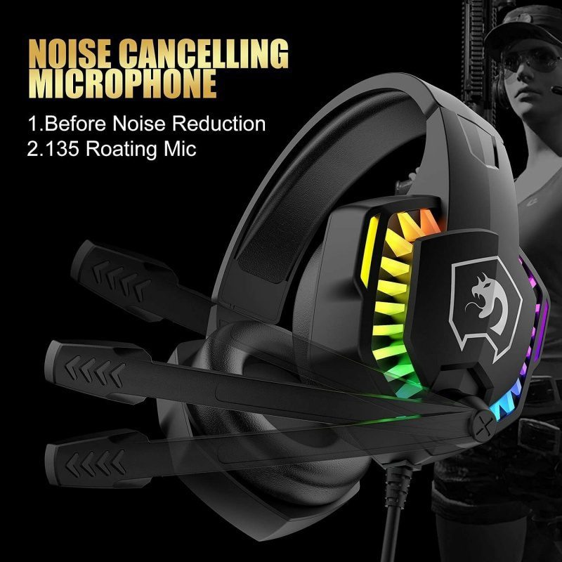 Gaming Keyboard & Mouse & Headset & Mousepad Set RGB Backlit Wired For PC Laptop - Image 4
