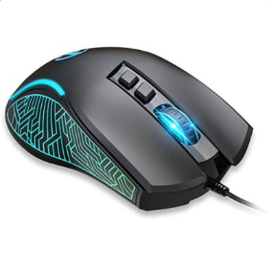 Wired Ergonomic Gaming Mouse RGB Backlit 3600 Adjustable DPI For PC  Laptop---Black