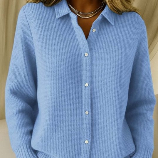 Casual Fashion Button Knitted Lapel Sweater For Women Long Sleeve Knitted Sweaters Tops Winter Jumper - Image 2
