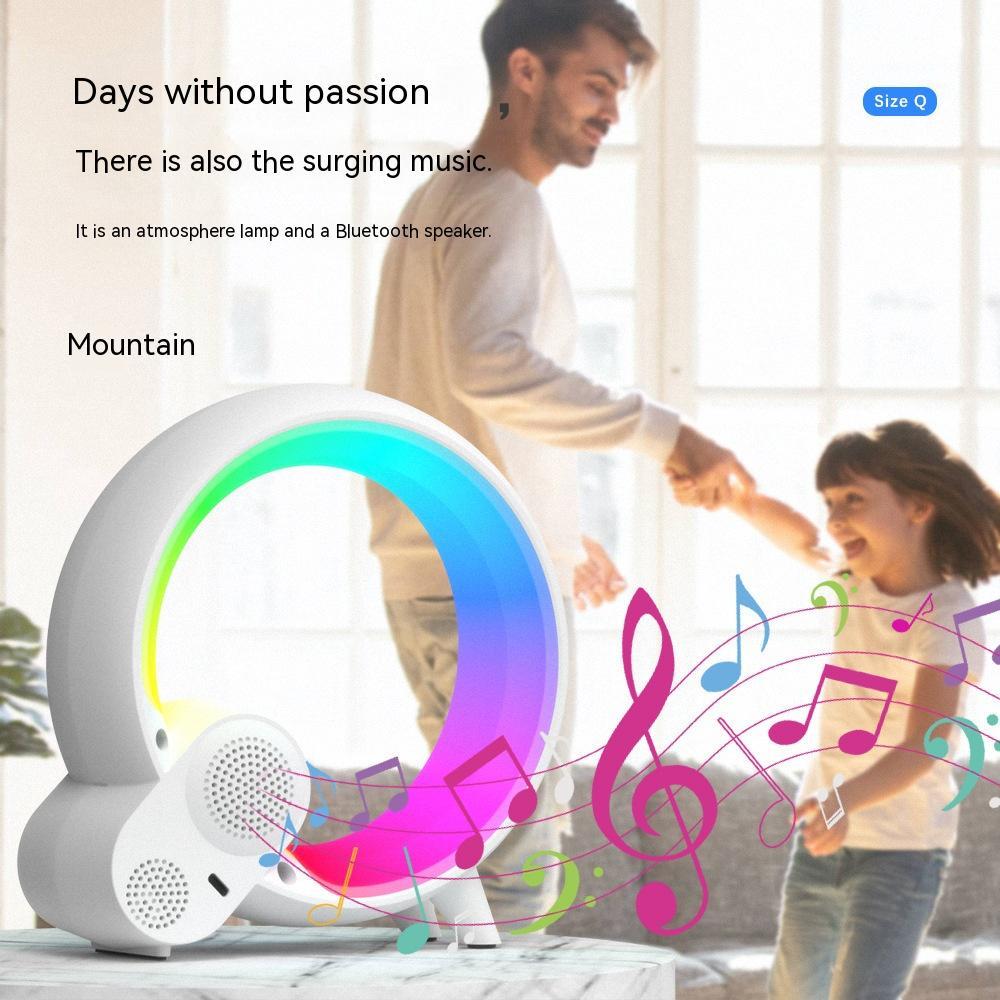ساعة منبه رقمية تناظرية بإضاءة Q Light، مع خاصية شروق الشمس، وصوت بلوتوث، ووظيفة تنبيه ذكية، وإضاءة جوية ملونة. - الصورة 3