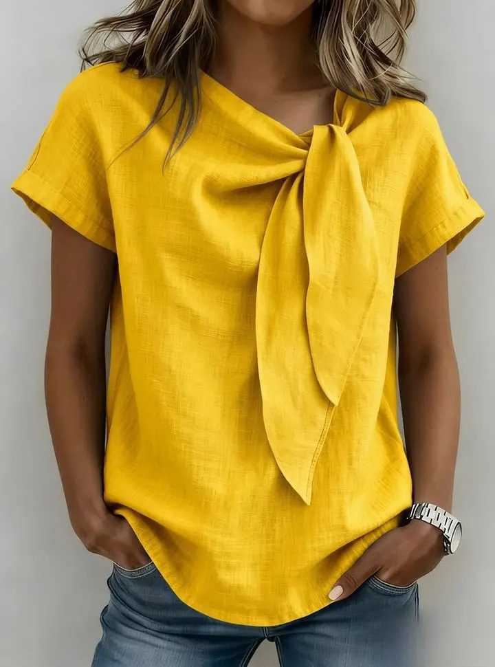 Women's Summer Short Sleeve Casual T-Shirt - Cotton Blend Lightweight Everyday Top For Daily Wear - Image 8