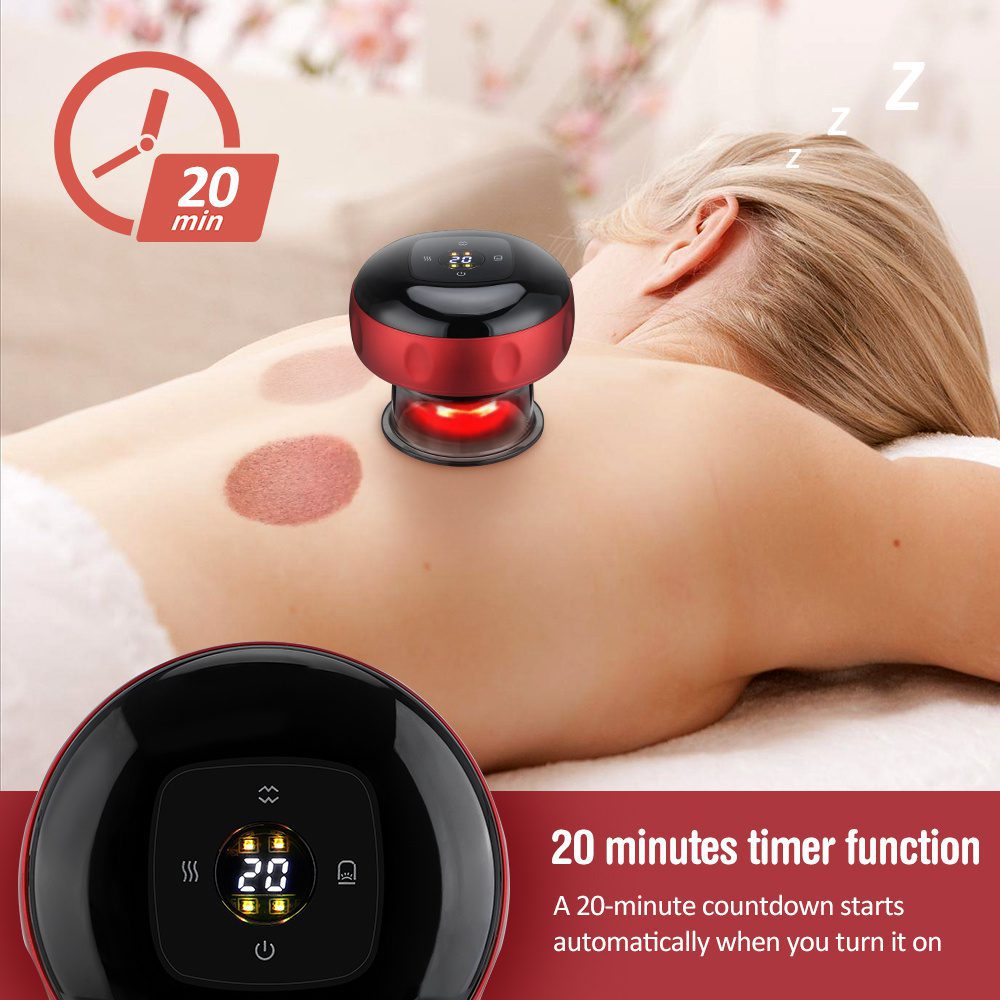 جهاز الحجامة الكهربائية بالتفريغ (Electric Vacuum Cupping Massage Body Cups) مضاد للسيلوليت، جهاز تدليك علاجي للجسم، أكواب حجامة كهربائية للعلاج والكشط (Guasha)، يساعد على حرق الدهون ونحت الجسم والتخسيس. - الصورة 4