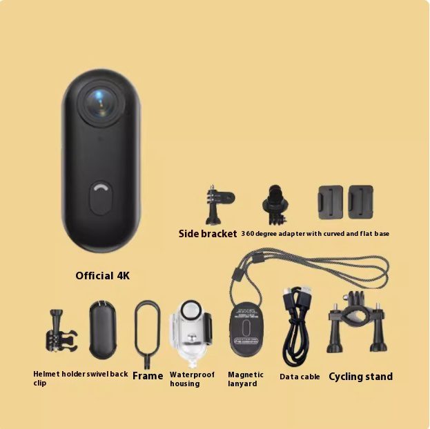 كاميرا رياضية احترافية صغيرة بدقة 4K للتصوير أثناء الحركة، مخصصة للتركيب على الخوذة أو الدراجات النارية والهوائية، وتعمل ككاميرا مثبتة على الجسم أو كاميرا فيديو. - الصورة 10