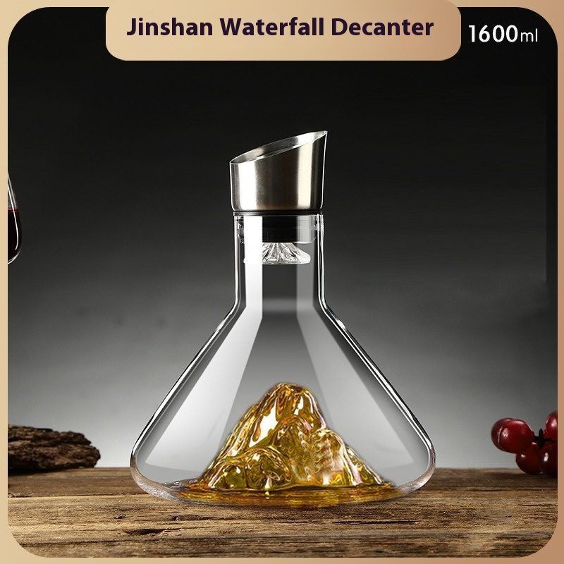 Hot-selling Iceberg Waterfall Wine Decanter Creative Transparent Lead-Free Crystal Glass Wine Dispenser Barware Quick Decanters - Image 9