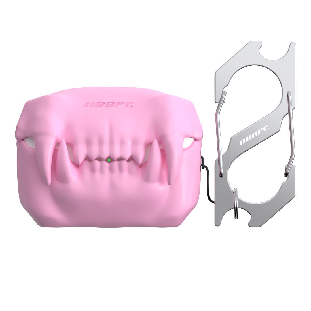 Creative Teeth Wireless Earphone Case Halloween Horrible Silicone Case Cover With Keychain - Image 3