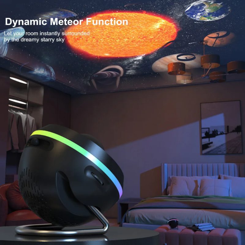 جهاز عرض مجرة Dynamic Meteor 13 في 1 فائق الوضوح، مصباح عرض كوني دوّار على شكل كرة فضاء، إضاءة قبة فلكية (بلانيتاريوم)، هدية للأطفال. - الصورة 2