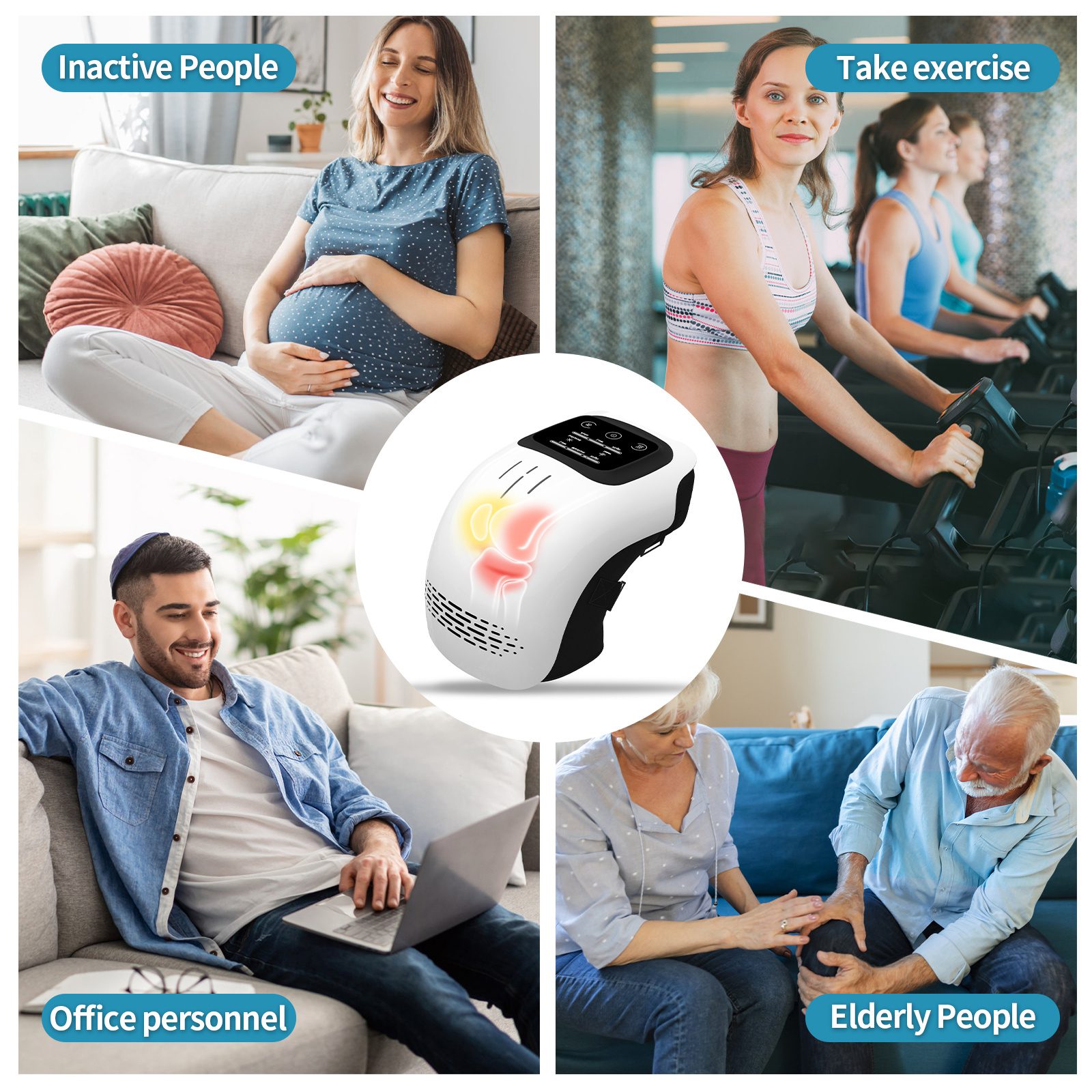 Intelligent Home Use Electric Intelligent Kneading Heating Knee Massager Rechargeable Pain Relief Infrared Laser Vibration Knee Massager - Image 9