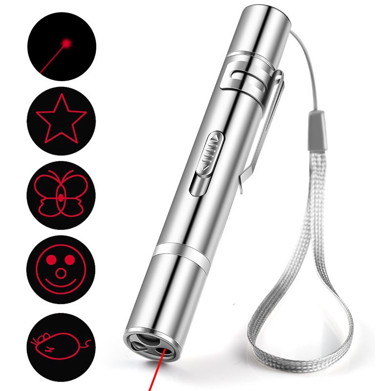 Laser Pointer Cat Toy, Red Dot LED Light Pointer Interactive Toys Indoor Cats Dogs, Long Range 5 Modes Lazer Projection Playpen For Kitten Outdoor Pet Chaser Tease Stick Training Exercise,USB Recharge - Image 2