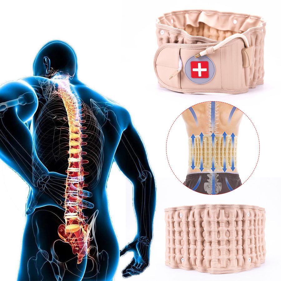 حزام فك الضغط للظهر – دعم قطني لتخفيف آلام الظهر – لعلاج انزلاق الغضروف القطني – حزام شدّ قطني – جهاز شدّ الفقرات القطنية