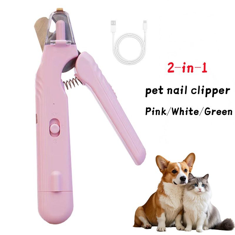 2 In 1 Pet Nail Clippers With Led Light Dog Cat Special Blood Line Scissors Multifunction Animals Paw Nail Trimmer Pet Supplies - Image 2