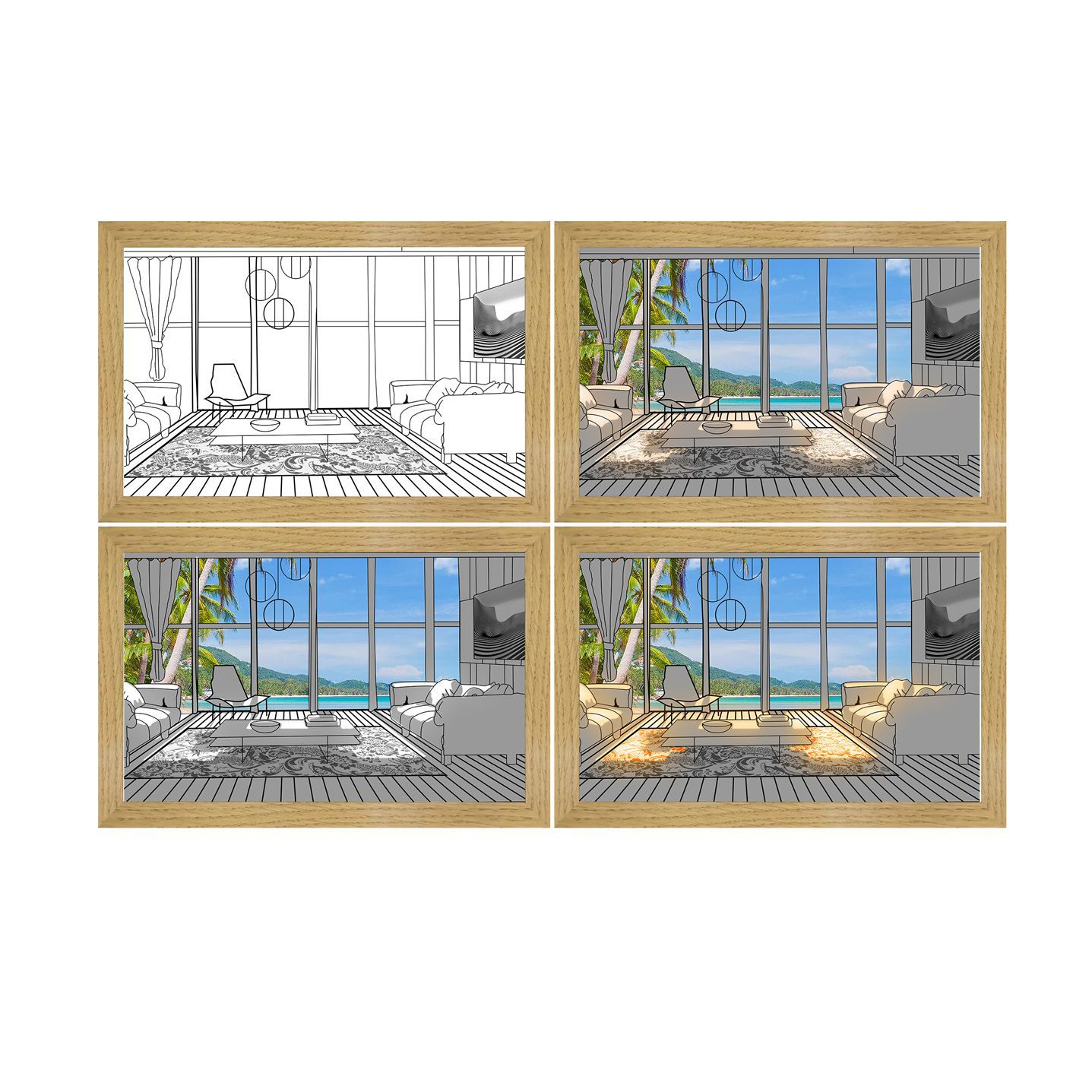 Illuminated Picture LED Decorative Light Painting Bedside Picture Style Creative Modern Simulate Sunshine Drawing Night Light Gift - Image 2