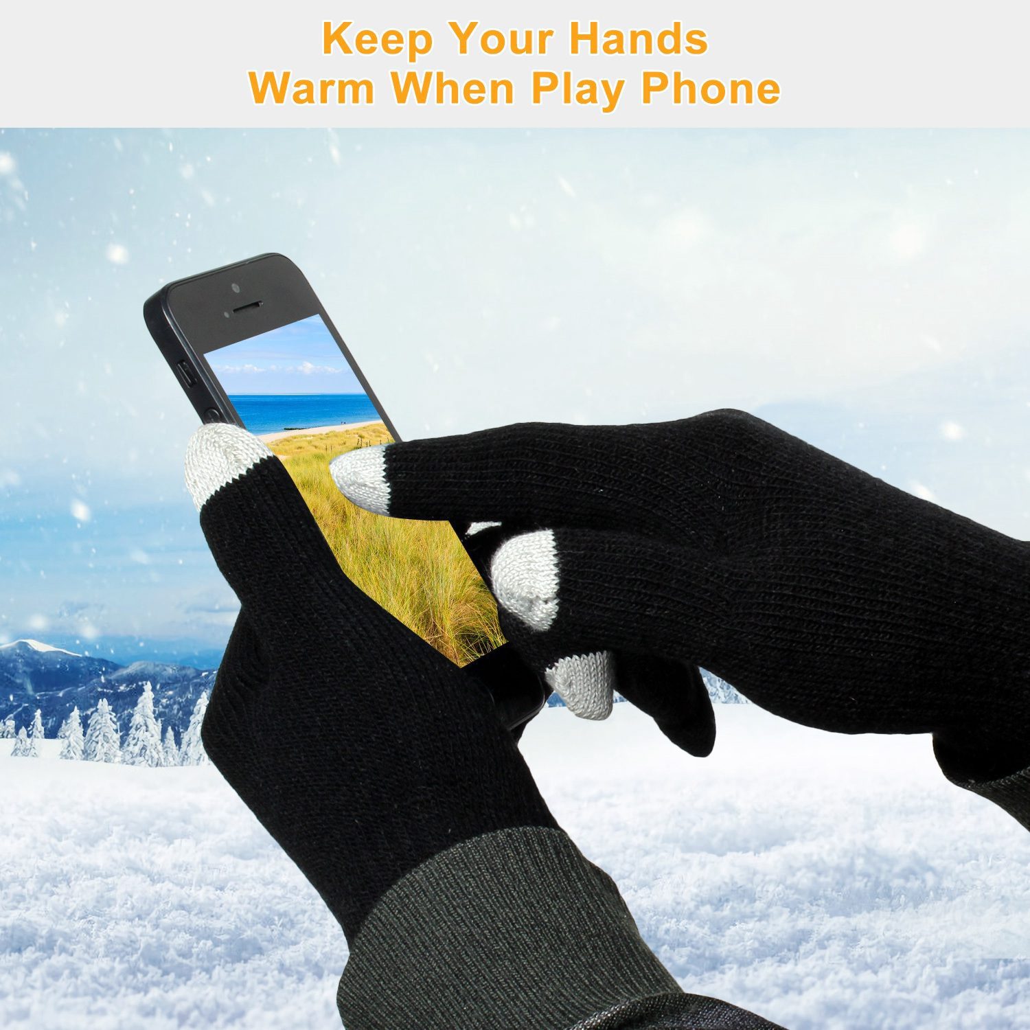 Unisex Touch Screen Gloves Full Finger Winter Warm Knitted Gloves For Warmth Running Cycling Camping Hiking - Image 3