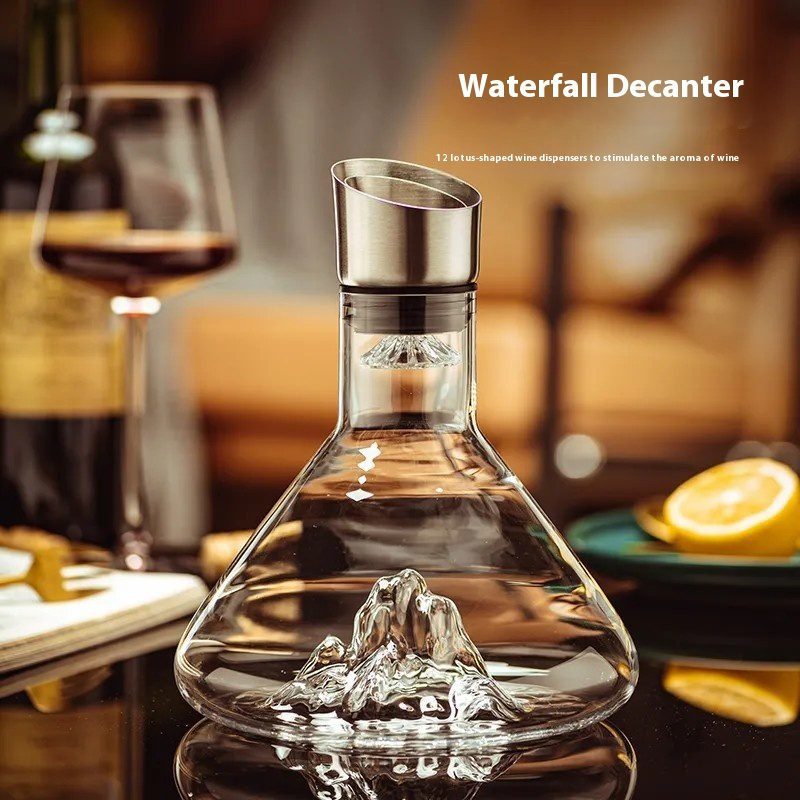 Hot-selling Iceberg Waterfall Wine Decanter Creative Transparent Lead-Free Crystal Glass Wine Dispenser Barware Quick Decanters - Image 4