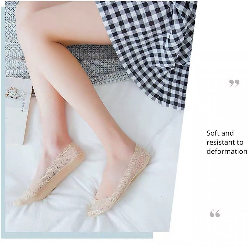 Lace Boat Socks Two Pairs, Cleverly Blending Lace Lace And Boat Sock Design, Skin Friendly And Breathable, Versatile Yet Exquisite - Image 4