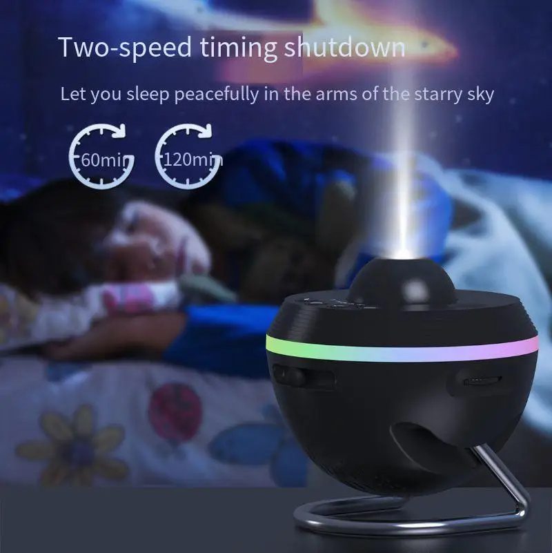 جهاز عرض مجرة Dynamic Meteor 13 في 1 فائق الوضوح، مصباح عرض كوني دوّار على شكل كرة فضاء، إضاءة قبة فلكية (بلانيتاريوم)، هدية للأطفال. - الصورة 4