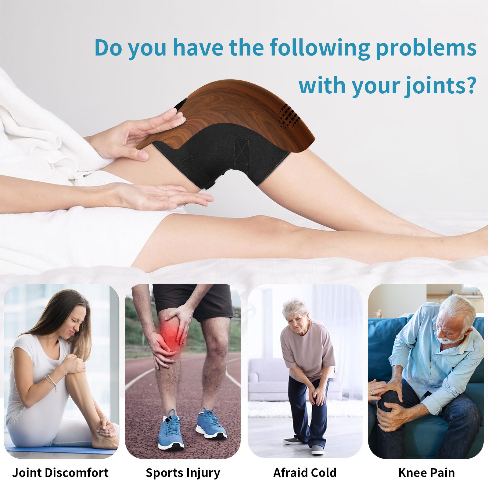 Intelligent Home Use Electric Intelligent Kneading Heating Knee Massager Rechargeable Pain Relief Infrared Laser Vibration Knee Massager - Image 10