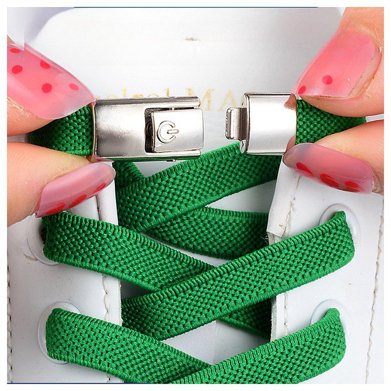 Press Lock Shoelaces Without Ties Elastic Laces Sneaker 8MM Widened Flat No Tie Shoe Laces Kids Shoelace For Shoes - Image 2