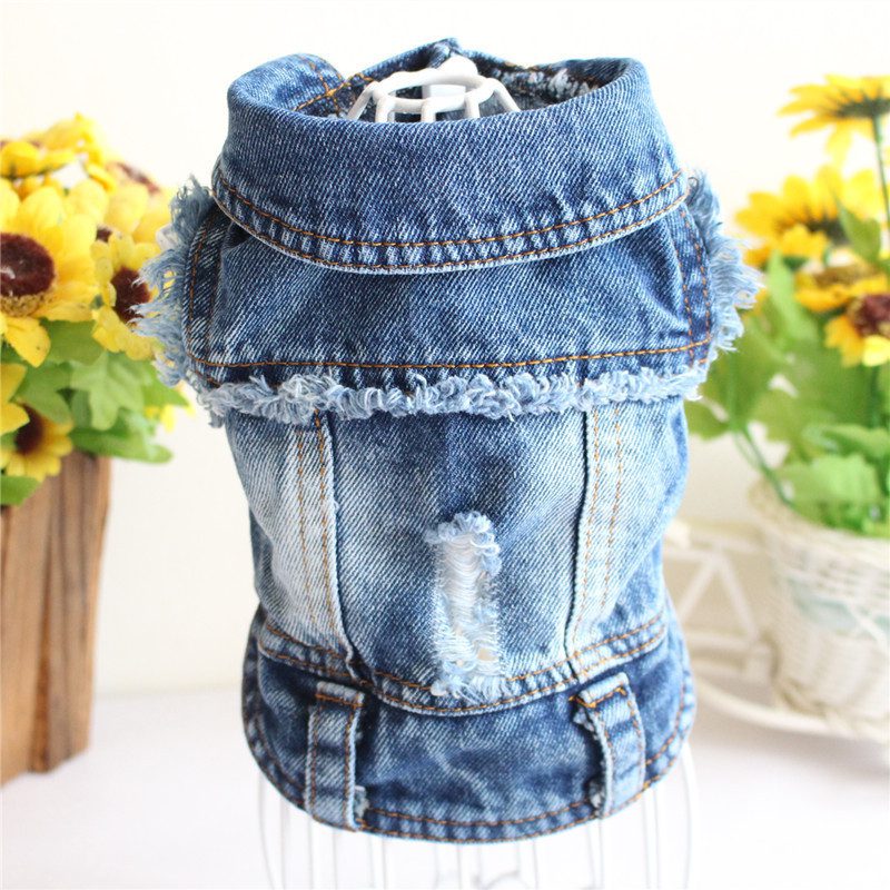 Designer Dog Clothes Small Dog Denim Jacket Coat Cat Costume Puppy Jeans Vest Spring Clothing - Image 5