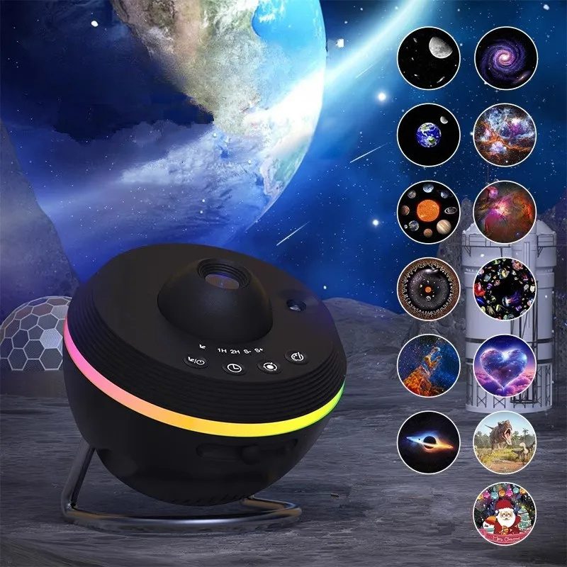 جهاز عرض مجرة Dynamic Meteor 13 في 1 فائق الوضوح، مصباح عرض كوني دوّار على شكل كرة فضاء، إضاءة قبة فلكية (بلانيتاريوم)، هدية للأطفال.