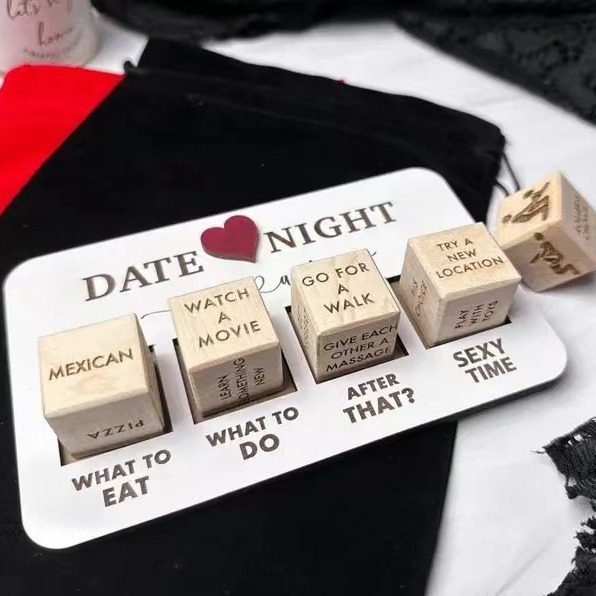 Wooden Date Night Dice Wooden Date Night Ideas Game Dice Romantic Couple Date Night Game Action Decision Dice Games For Couple - Image 5