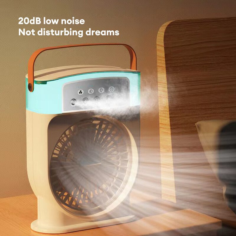Portable USB Air Conditioner Cooling Fan With 5 Sprays 7 Color Light 600ML Water Tank Spray Mist Air Cooler Humidifiers - Image 4