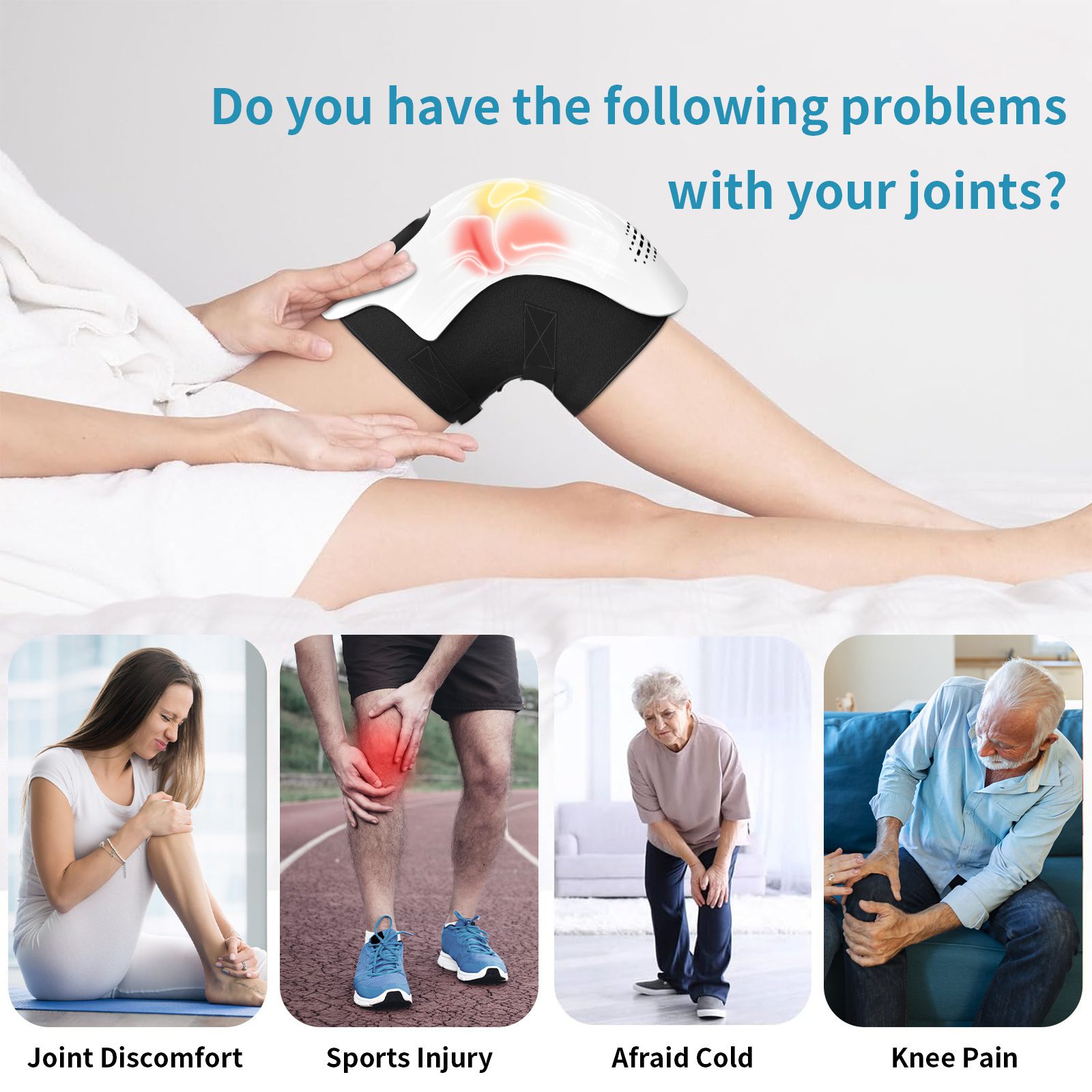 Intelligent Home Use Electric Intelligent Kneading Heating Knee Massager Rechargeable Pain Relief Infrared Laser Vibration Knee Massager - Image 3
