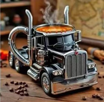 كوب قهوة على شكل شاحنة، كوب قهوة شاحنة نصف مقطورة مصنوع يدويًا، كوب قهوة متين بتصميم شاحنة نصف نقل، أكواب قهوة على شكل شاحنة نصف مقطورة، مناسب للعائلة. - الصورة 9