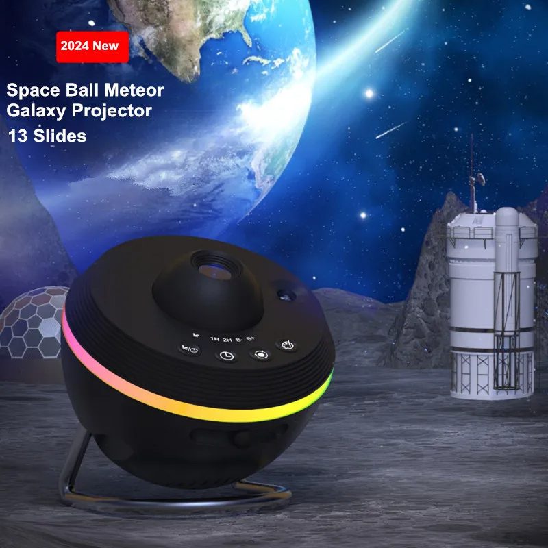 جهاز عرض مجرة Dynamic Meteor 13 في 1 فائق الوضوح، مصباح عرض كوني دوّار على شكل كرة فضاء، إضاءة قبة فلكية (بلانيتاريوم)، هدية للأطفال. - الصورة 6