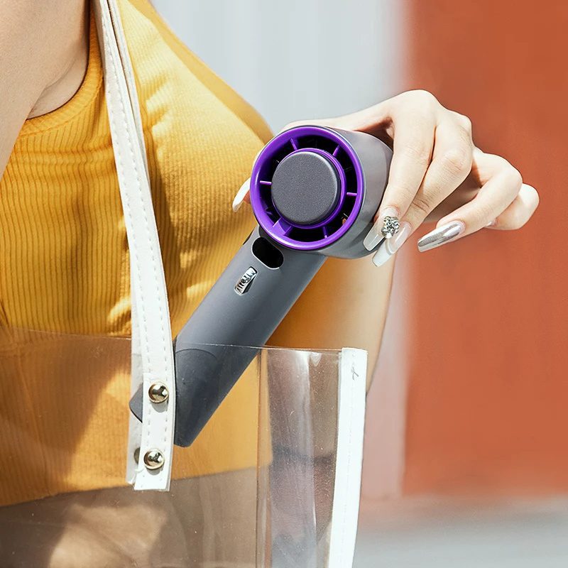 مروحة توربو محمولة باليد تبريد بتقنية أشباه الموصلات بطارية 3000mAh سرعات هواء قابلة للتعديل مروحة شخصية صغيرة - الصورة 2