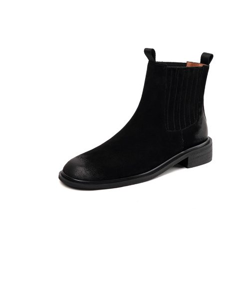 Women's Genuine Leather Retro British Style Chelsea Boots - Image 3